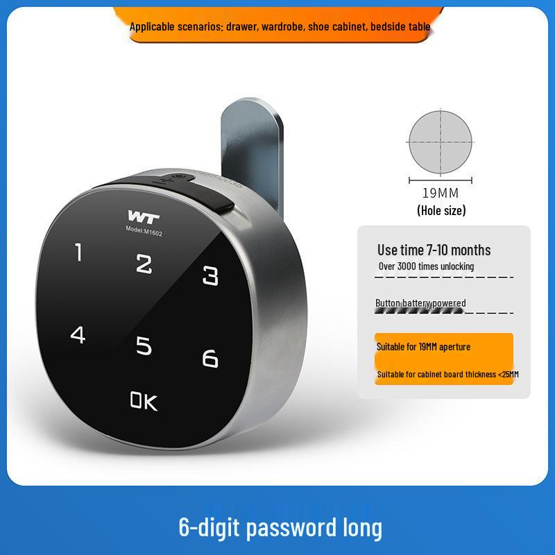 Умный Bluetooth Замок для Ящика с Отпечатком Пальца - Пароль и Трехсторонний Замок для Стола, Шкафа или Почтового Ящика