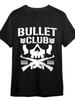 Мужская футболка с графическим принтом Bullet Club 100% хлопок 180 г/м² Машинная стирка Унисекс футболка с дизайном Череп и Скрещенные Пистолеты