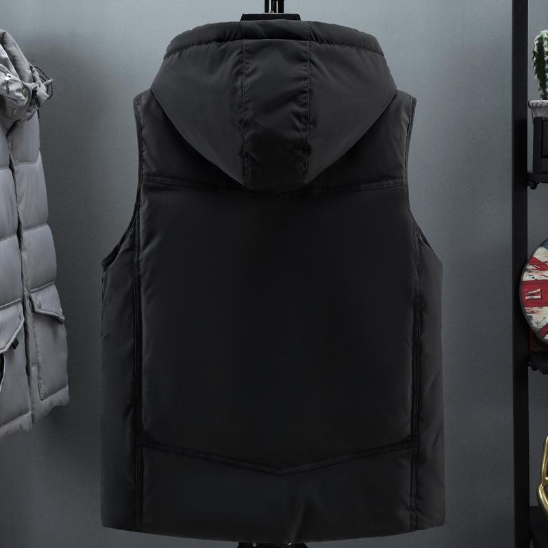 Плюс размер L-7XL зимняя мужская куртка без рукавов с капюшоном повседневный толстый теплый жилет для верхней одежды