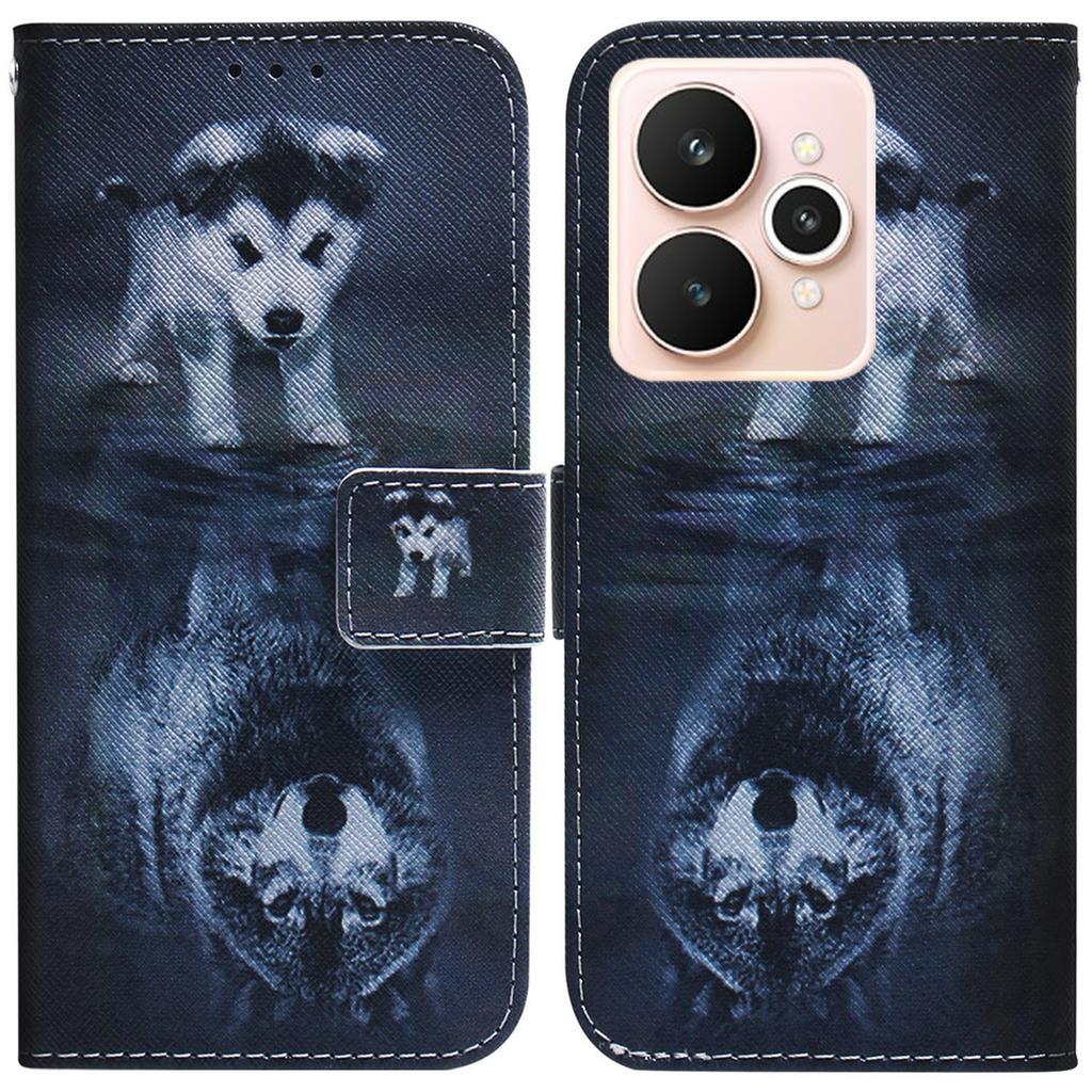 Для Realme 15 Pro 5G/15 5G Чехол-кошелек с принтом из кожи