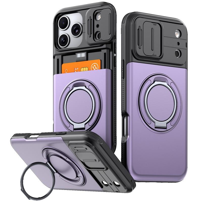 Magnetic Phone Case With Card Slot Kickstand Lens Cover Galaxy S26 Ultra - Acrylic Tri-Layer Design