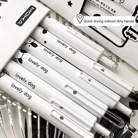 6 шт. гелевая ручка, удобная ручка, пресс-тип, студенческая ручка, гладкая ручка для письма, милые канцелярские принадлежности, школьная ручка