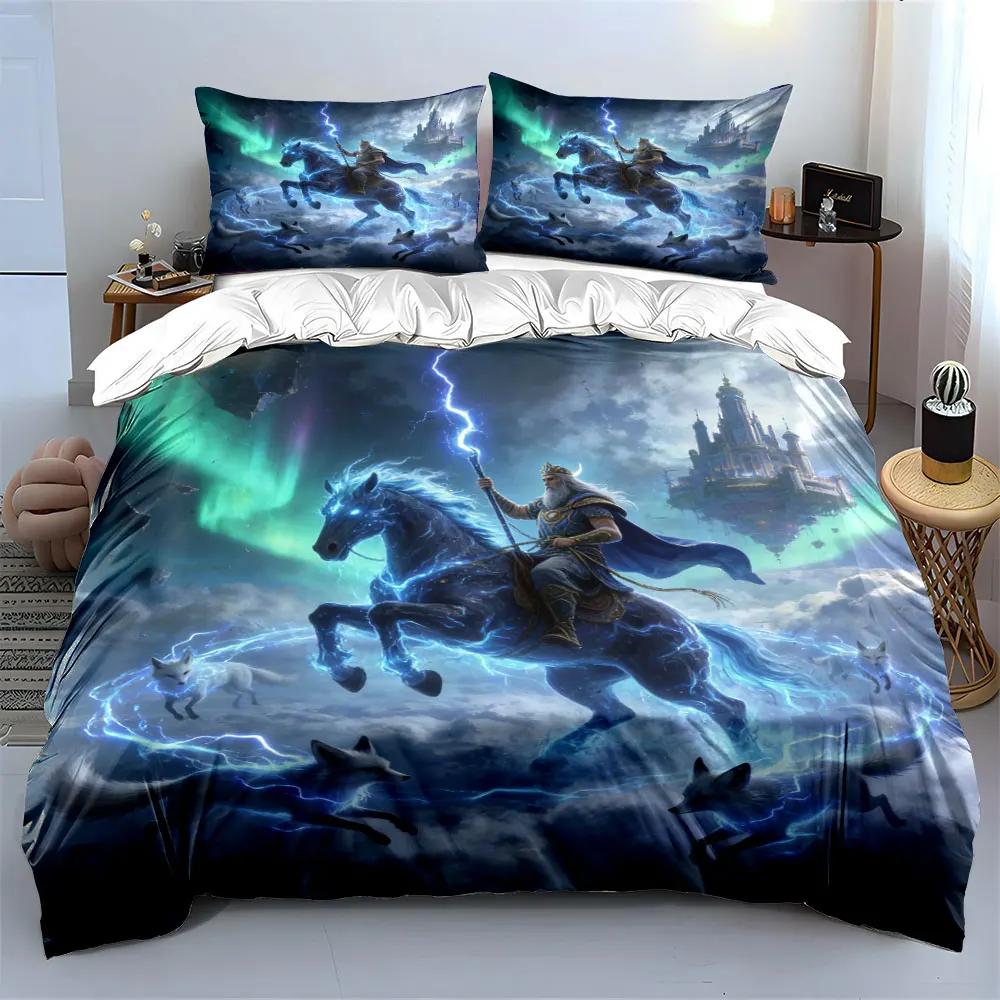 "Fantasy Lightning Warrior Decor Set" Soft Comfortable Duvet Cover Bedding Set Included 1*Duvet Cover & 2*Pillowcases, gift
