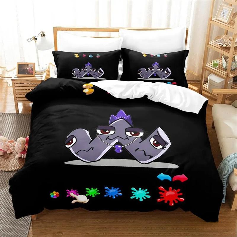 3D-принт с мультяшным алфавитом Lore AZ Комплект постельного белья для мальчиков и девочек, двуспальный размер, пододеяльник, наволочка, кровать для детей и взрослых 2/3 шт.