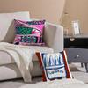 Colorful SardineS Fantasy Patterns Cushion Cover Pillowcase Short Plush Invisible zipper Room Sofa Cushion Cover