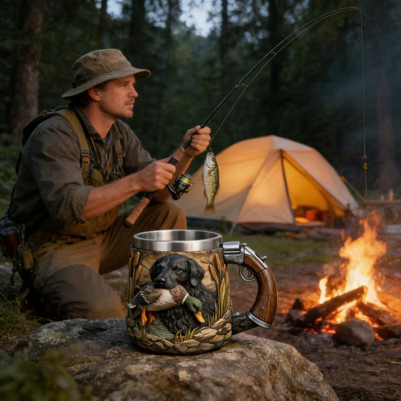 Кружка из нержавеющей стали на тему охоты Уникальный подарок для охотников Кружка для кемпинга на открытом воздухе