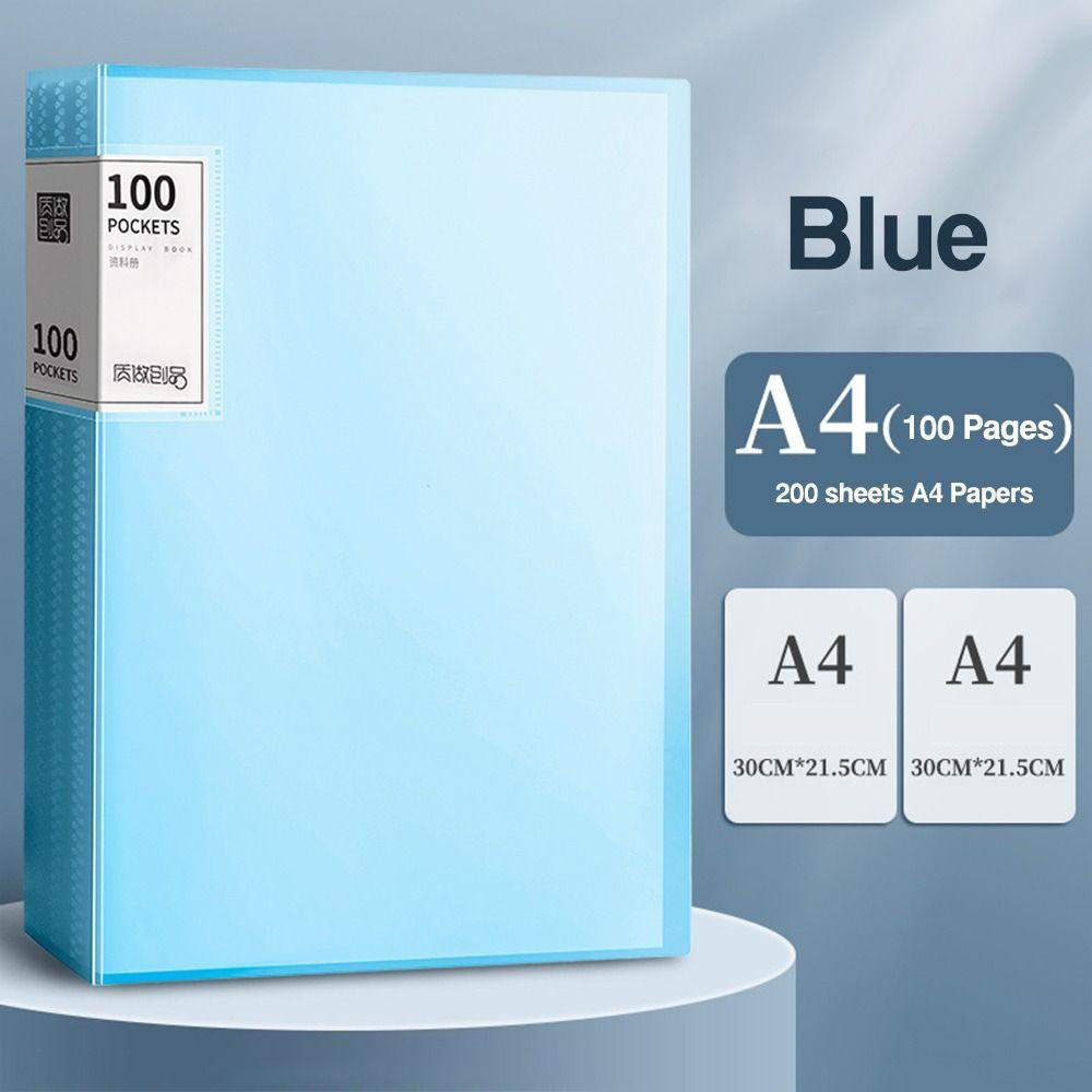 Waterproof Storage Booklet 20/30/60/100 Pages A4 File Folder High Quality File Bag Student Gift