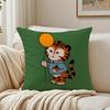 Cute Tiger Pillow Retro Painting Cushion Cushion Cover Pillowcase Antidustmite living Room Sofa Decor Cushion Room