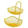 2 Tier Fruit Basket Bowl Bread Onion Garlic Holder Vegetable Stand for Dining Room
