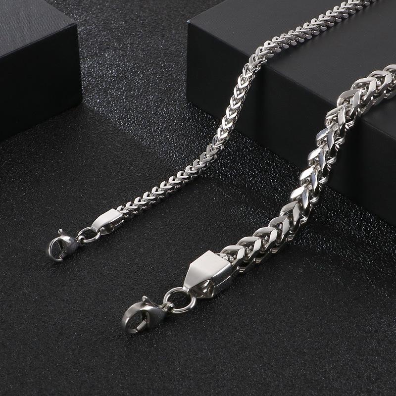 Japan and Korea Trend Versatile Stainless Steel Front and Back Chain Men's Bracelet Creative Retro Hipster Titanium Steel Accessories