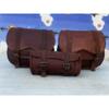 Bag Motorcycle Panniers Tool Pouch Luggage Genuine Leather Three Pecs Saddle