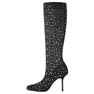 Модные Универсальные Высокие Сапоги Женские сапоги Черные 13002510-38