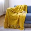 100% Acryli for Couch Bed Solid Color Knit with Tassels Home Textile Throw Home Supplies Blanket