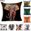 45*45CM Home Decor Pillowcase Sofa Pillowcase Polyester Elephant Print Cushion Cover Indian Style Animal