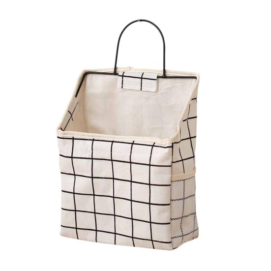 Подвесная сумка для хранения, износостойкая хлопково-льняная универсальная настенная сумка большой емкости для спальни