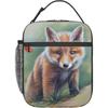 Fox Lunch Box Изолированная многоразовая сумка-холодильник для обеда для женщин, девочек, мальчиков, работы, пикника, походов