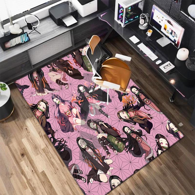Japanese manga artist Koyoharu Gotouge's Demon Slayer carpets, home decor, non-slip door mats, hallway seat mats, outdoor picnic mats, rugs H29