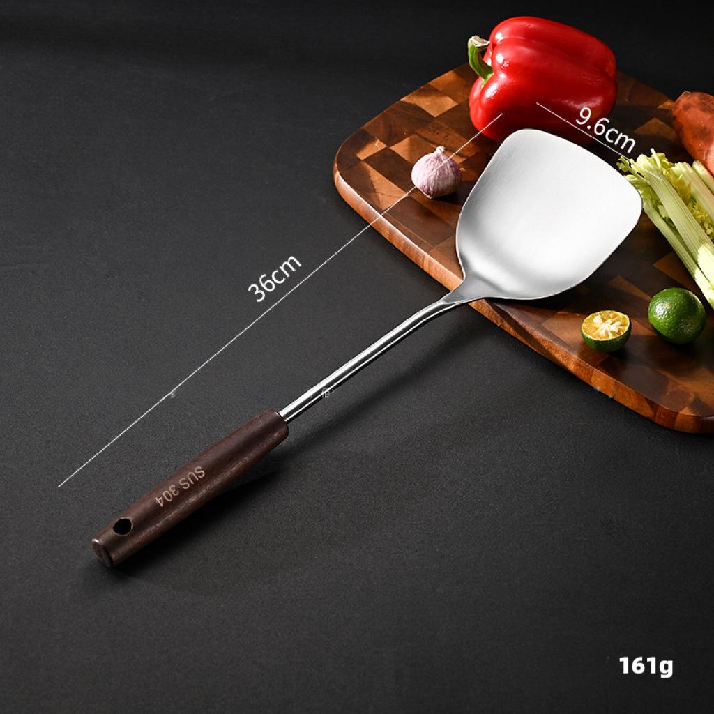 304 Stainless Steel Cooking Utensil Set Vintage Wooden Handle Kitchen Tools