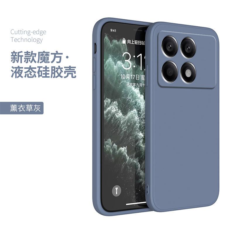 Подходит для Redmi K70PRO чехол для мобильного телефона из жидкого силикона с прямым краем, Redmi K60 полноразмерный защитный чехол, чехол для мобильного телефона K70