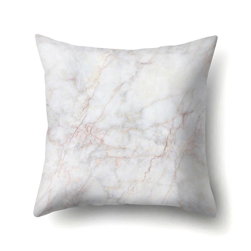 Nordic Ins Marble Polyester Pillowcase Car Decoration Home Printed Waist Cushion Pillowcase