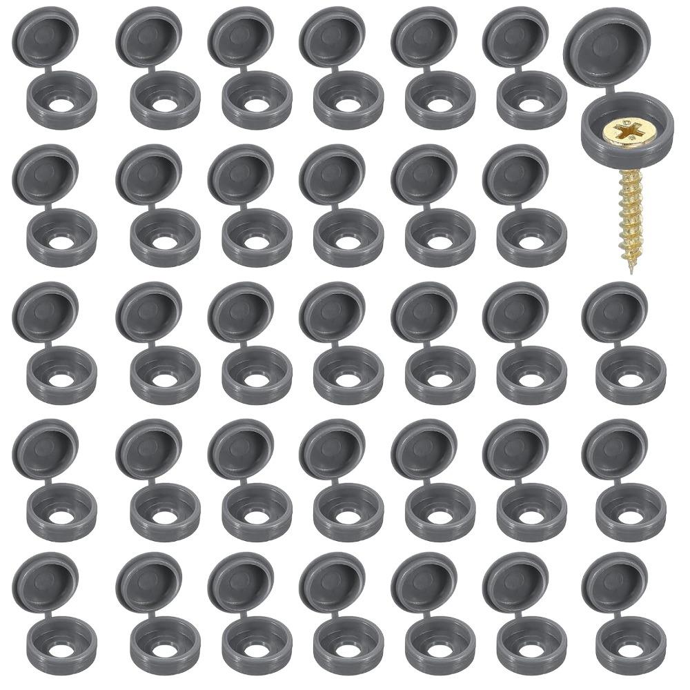 200pcs M5 Size Hinged Screw Caps Hinged Flip Cover Self Tapping Screw Caps Screw Cap Covers Closet