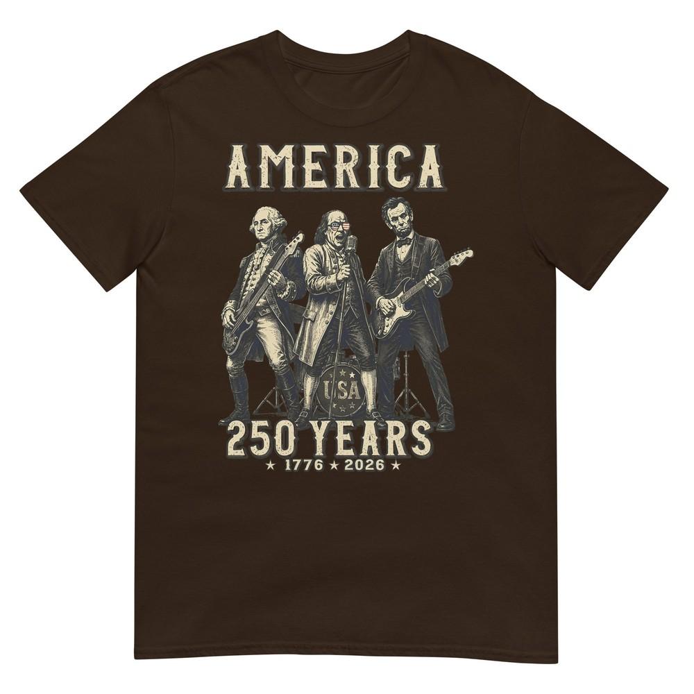 Футболка с надписью Franklin's Founding Fathers Band 250 Years USA