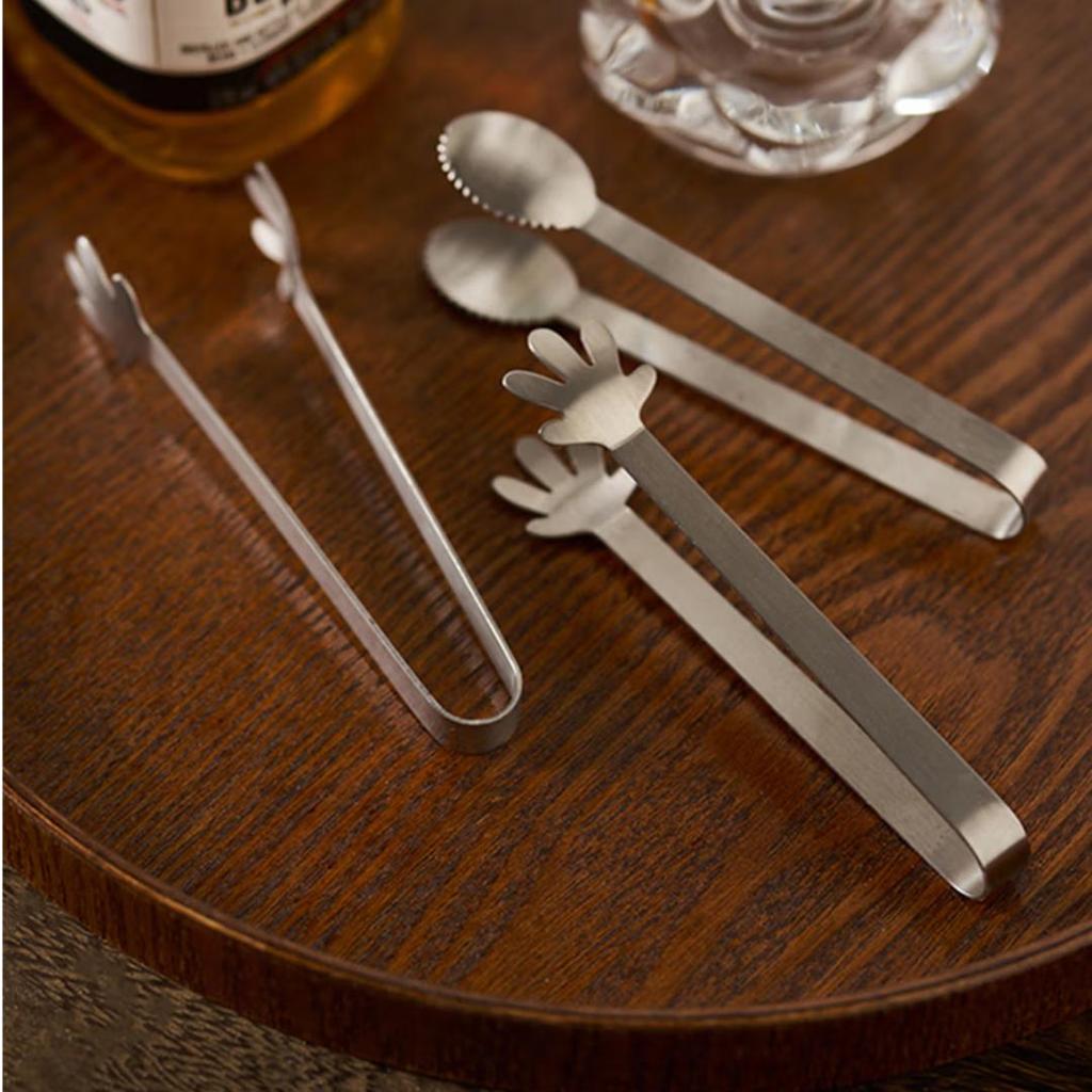 Jekero Stainless Steel Ice Tongs, Sugar Cube Holder, Non-Slip Ice Pliers for Towel And Food Barbecue [Set of 3]