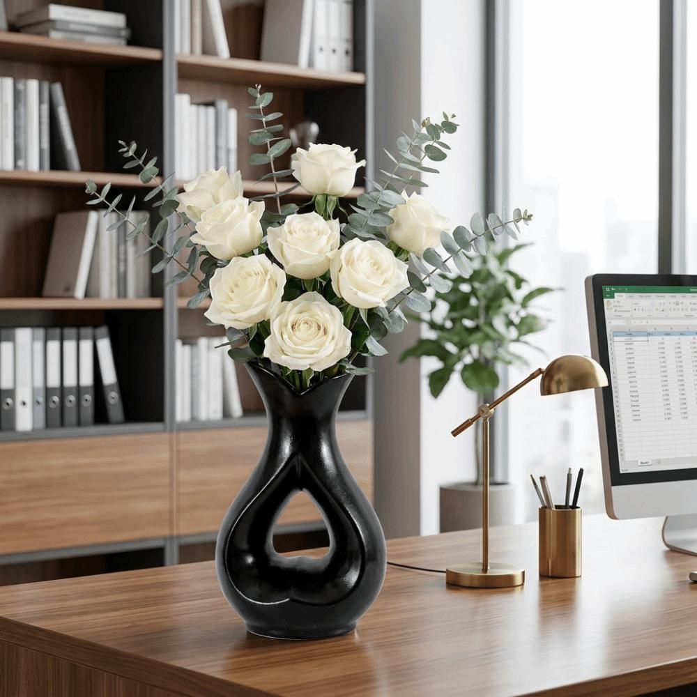Handmade Decorative Vase Irregular Shape Table Vase Simple Flower Arrangement Ornament Office