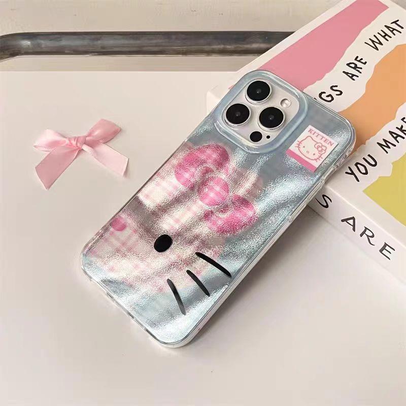 KT кошка синяя клетка, подходит для чехла на мобильный телефон iPhone16promax, подходит для Apple 14iPhoneXR вихревой чехол IMD.