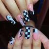 White Lattice Manicure Checkerboard Nail Stickers Nail Foils Nail Art Stickers Nail Art Decorations