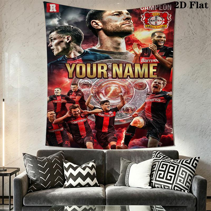 Custom Bayer Leverkusen Wall Hanging Printed Fabric Blanket Decorative Tapestries for Bedroom Living Room Home Decor