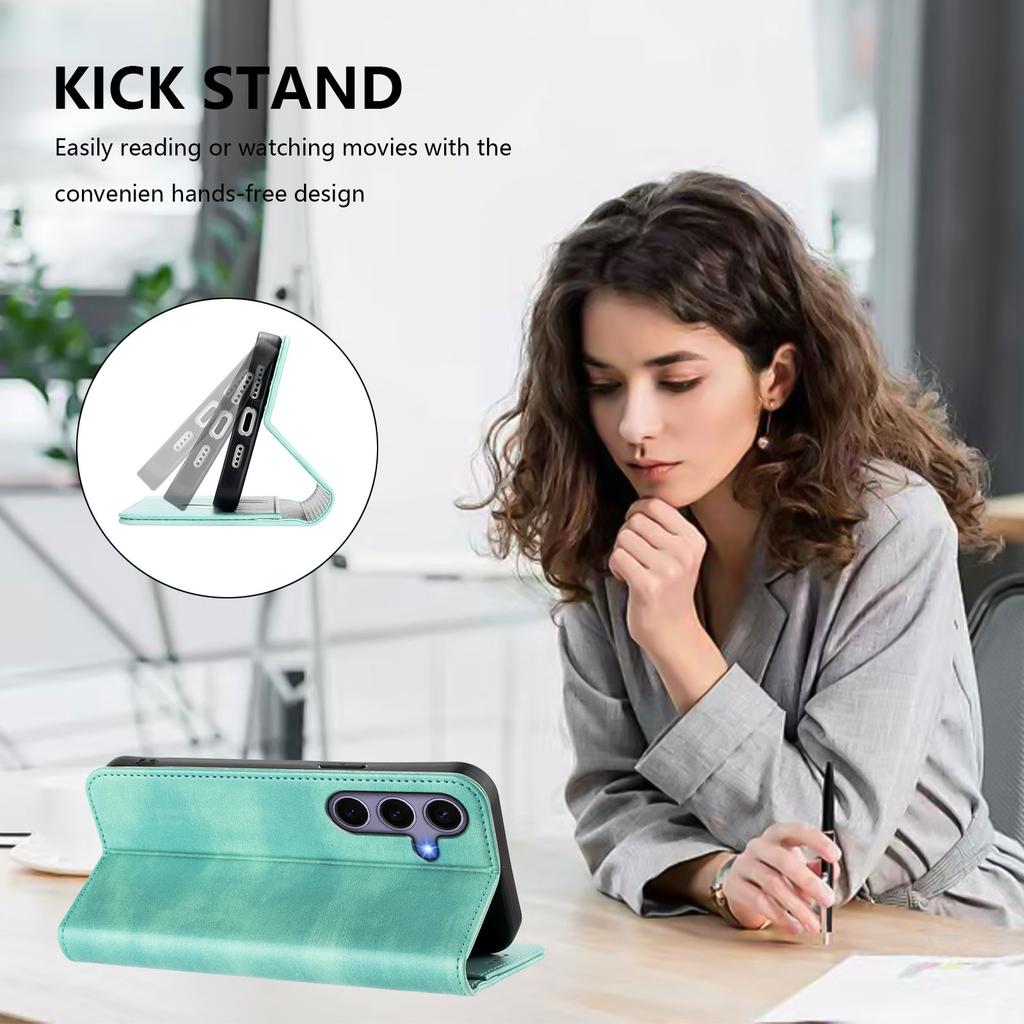 For Samsung Galaxy S24 Wallet Cases Retro Texture RFID Blocking Leather Phone Cover