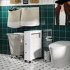 Bathroom storage unit on wheels, toilet cabinet, open shelf, 2 drawers, 16 x 52 x 71.5 cm, white
