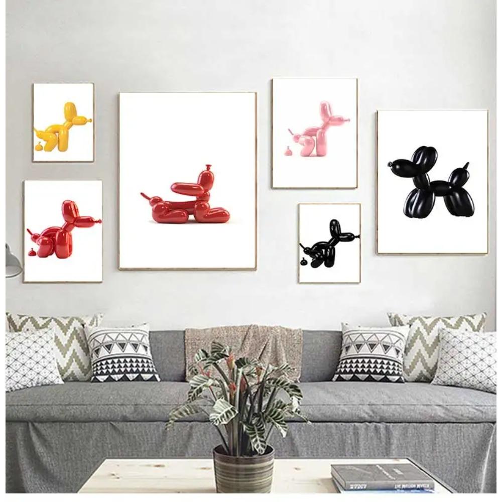 posters for wall Home Decoration Contemporary Art Picture Painting Balloon Dog Print Modern Poster Bathroom Toilet Sign