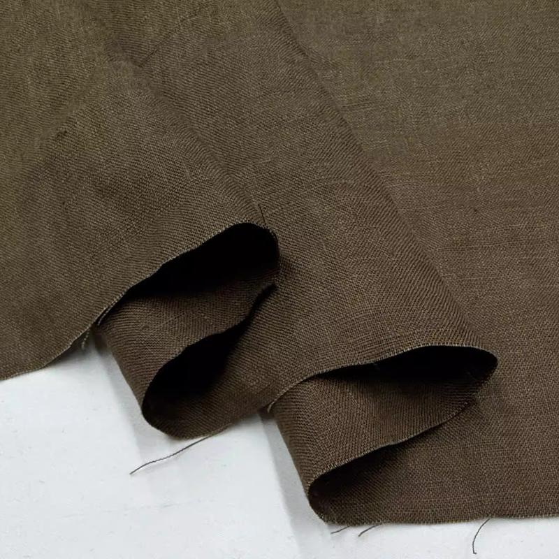 Чистая льняная ткань Стиранный лен Комфортная дышащая ткань для весны и лета DIY Платье Широкие брюки Легкая куртка Одежда