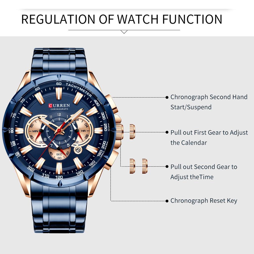 Часы CURREN 8363 для мужчин, мужские кварцевые наручные часы с ремешком из нержавеющей стали, три ремешка