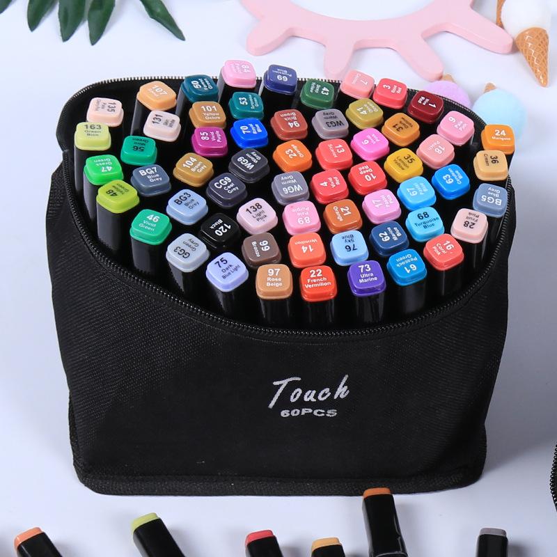 Набор художественных маркеров 24/30/36/48/60/80/168 шт., маркер на спиртовой основе, акварельная кисть, ручка для эскизов, маркер с двойным наконечником, художественная кисть для рисования, ручка