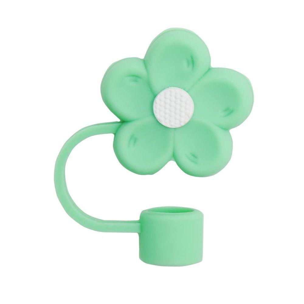 Soft Silicone Straw Covers Dust-Proof Flower Straw Toppers Creative Drinking Dust Cap for Tumblers