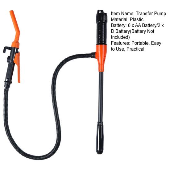 Портативный перекачивающий насос Электрический сифонный насос с батарейным питанием Мощное всасывание Простой в использовании ручной перекачивающий насос для мазута