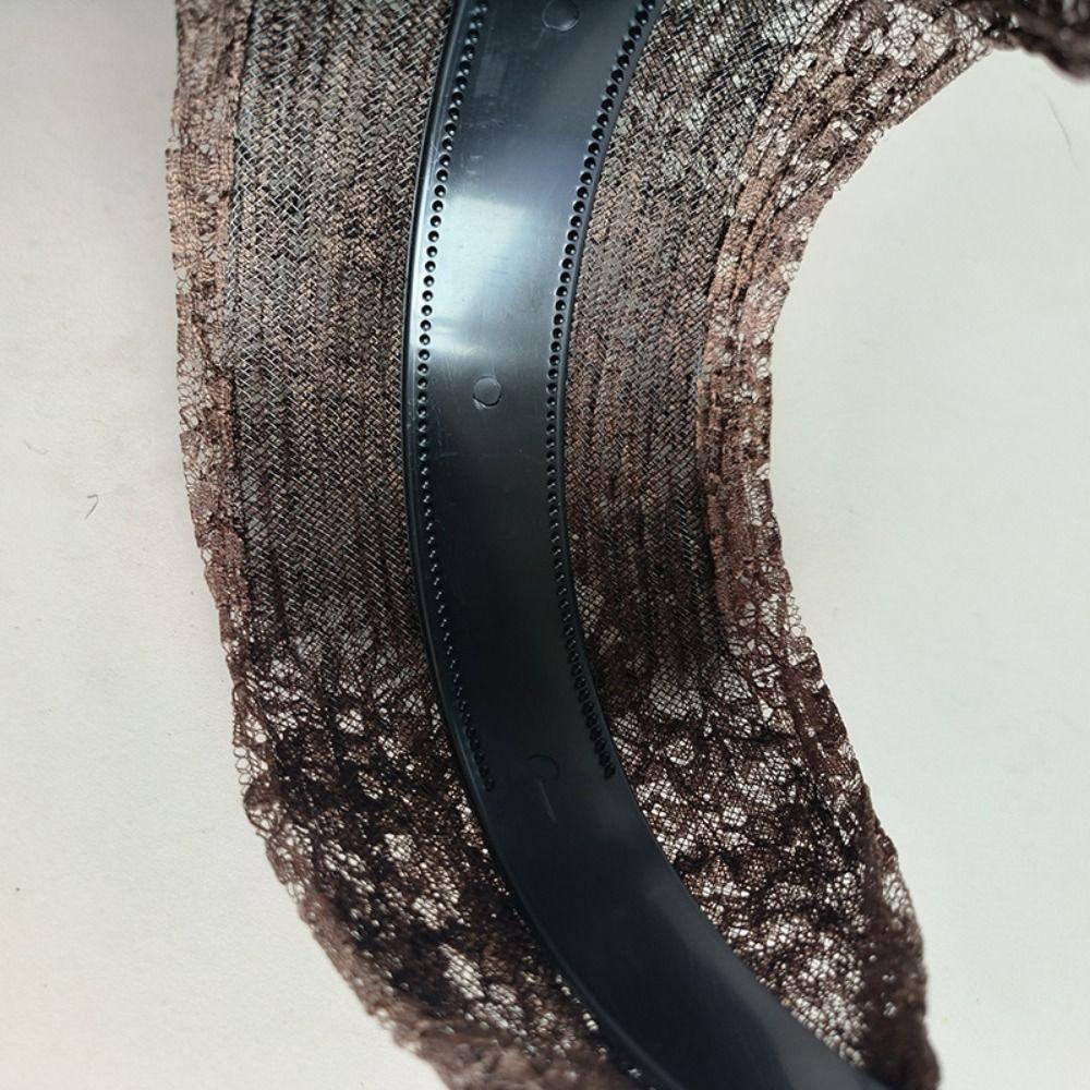 Полый широкий ободок для волос сбоку, эластичные женские кружевные повязки для волос, кружевная сетчатая повязка для волос для умывания