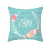 Easter Peach Velvet Cushion Cover Lake Blue Series Rabbit Egg Print Cushion Cover