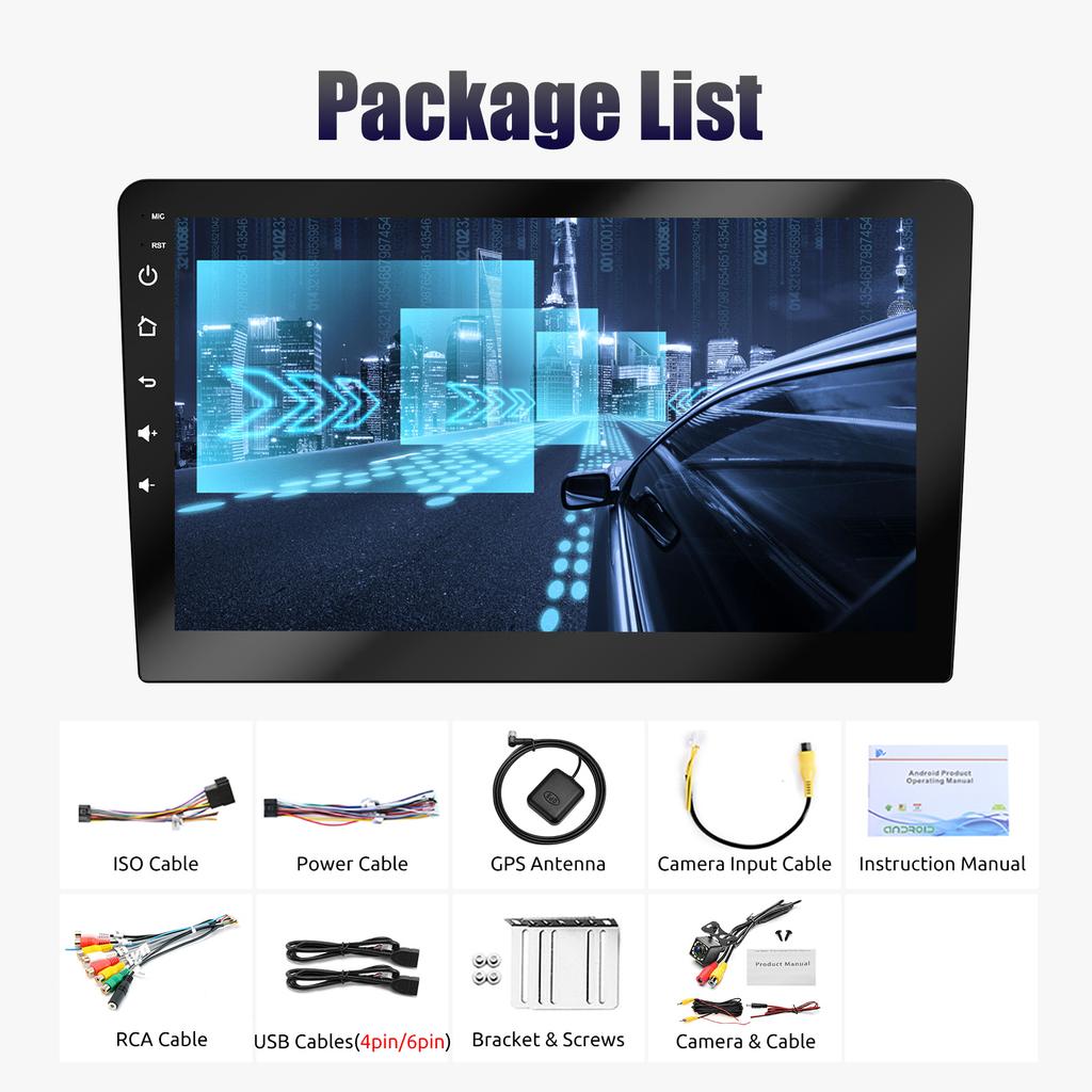 ESSGOO 9" Carplay Android Auto Car Radio AM 522~1629 kHz 2Din Android 4G 64G Universal Multimedia Player Autoradio Stereo GPS
