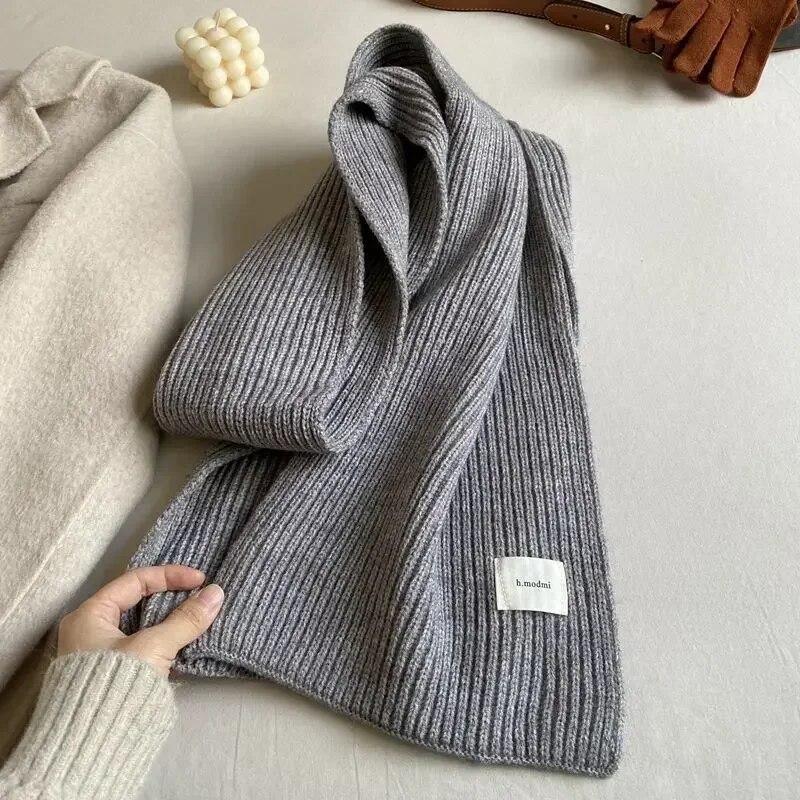 Fashionable Scarves for Woman 160cm Thick Knitting Yarn Windproof Warm Scarf Winter Protective Wraps