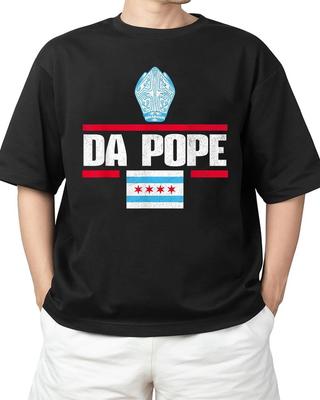 Футболка для взрослых Da Pope Leo XIV Chicago Flag USA S-4XL Унисекс