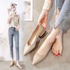 Versatile Explosion Spring and Autumn Pointed Head Medium Heel French White Women's Shoes High Heels Women's Thick Heel Single Shoes 2025 Spring New M