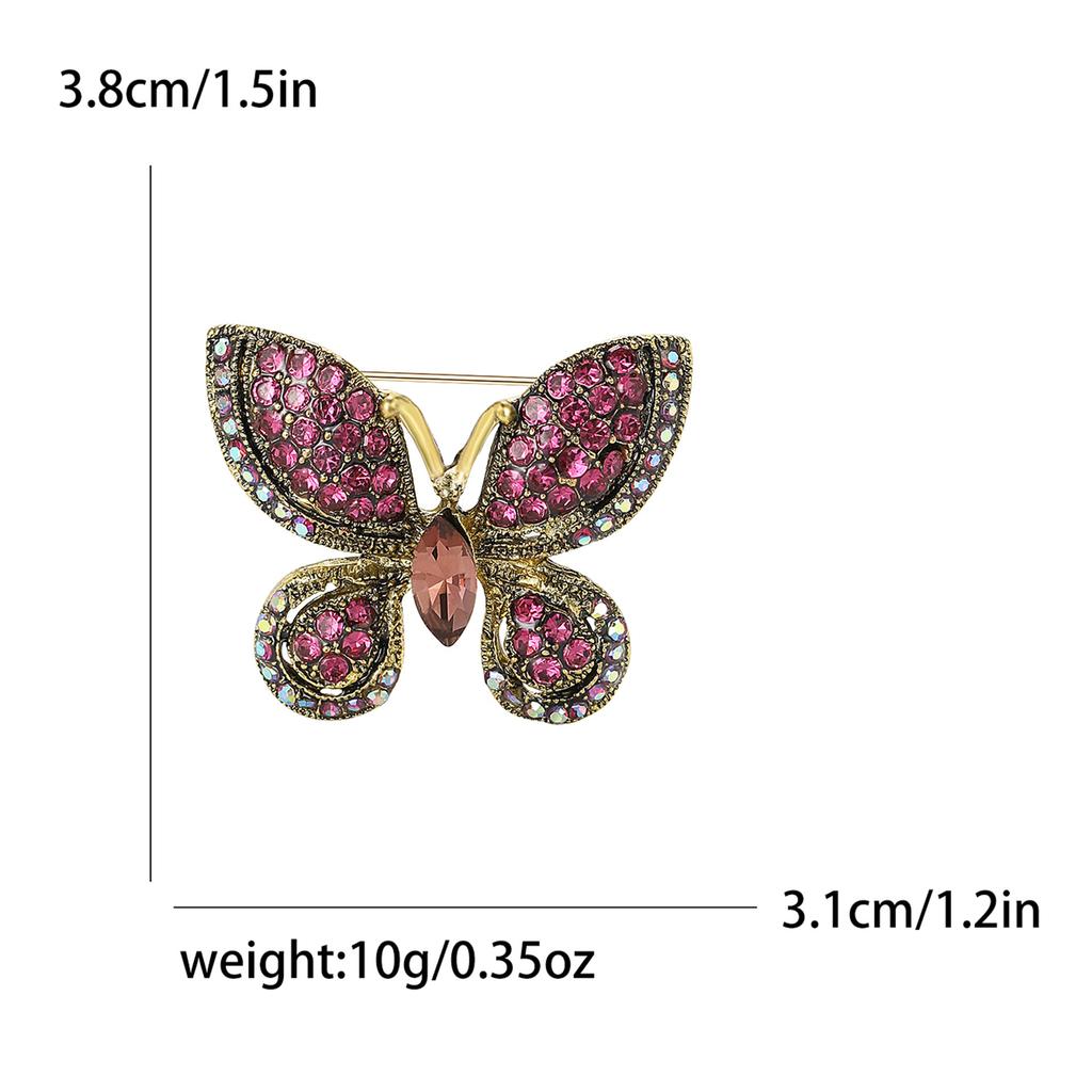 Creative Exquisite Alloy Rhinestone Butterfly Brooch Fashion Temperament Women'S Cardigan Shawl Corsage Jewelry Pin