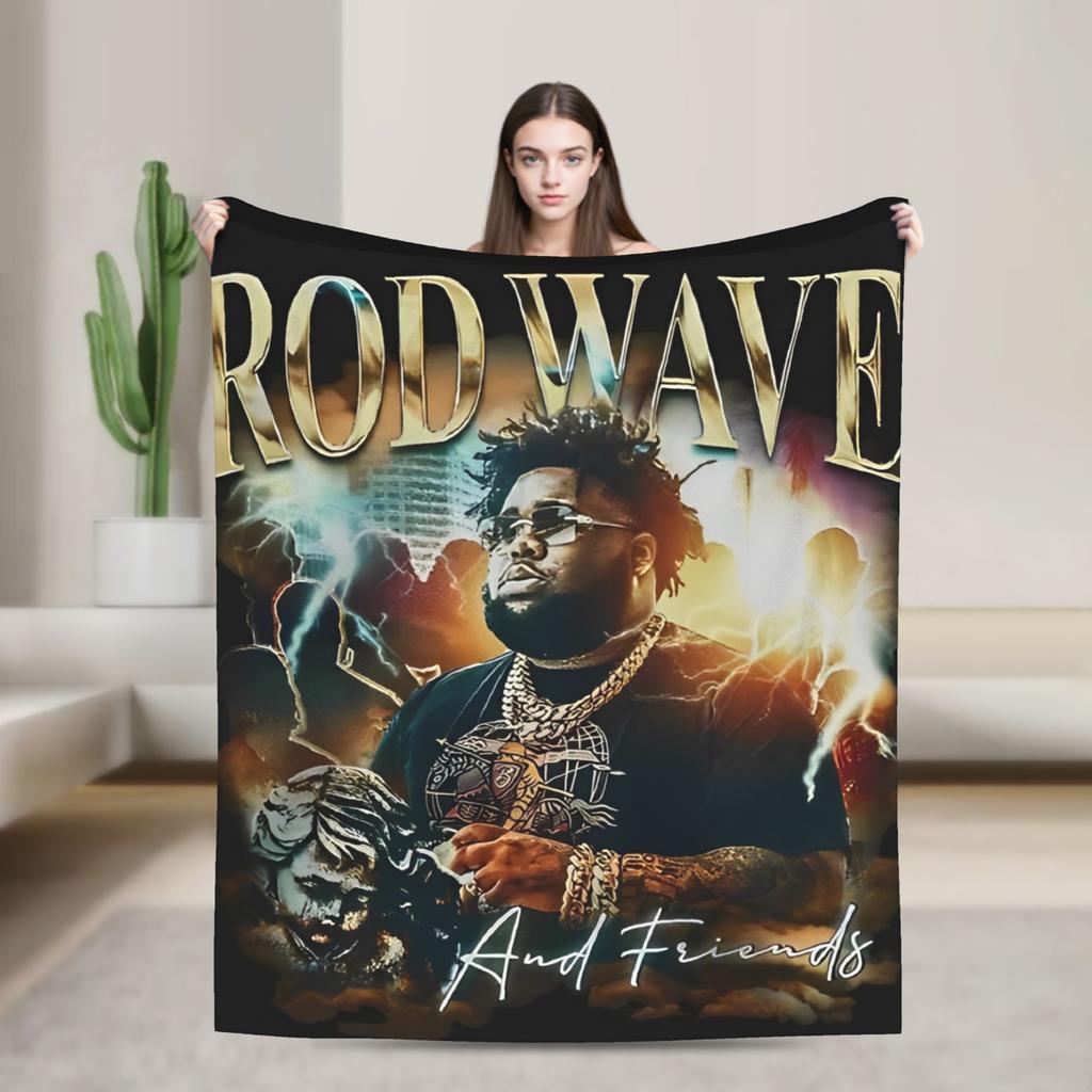 Rapper rod wave Blanket Decorative Flannel Bedding Throws For Couch Bed Super Warm Custom Quality Bedspread Gift