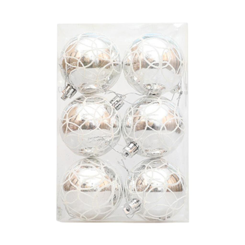 6x Christmas Ball Ornaments Decorative Xmas Balls Baubles 6cm Christmas Tree Hanging Ornaments for Wreath Garland Home Indoor