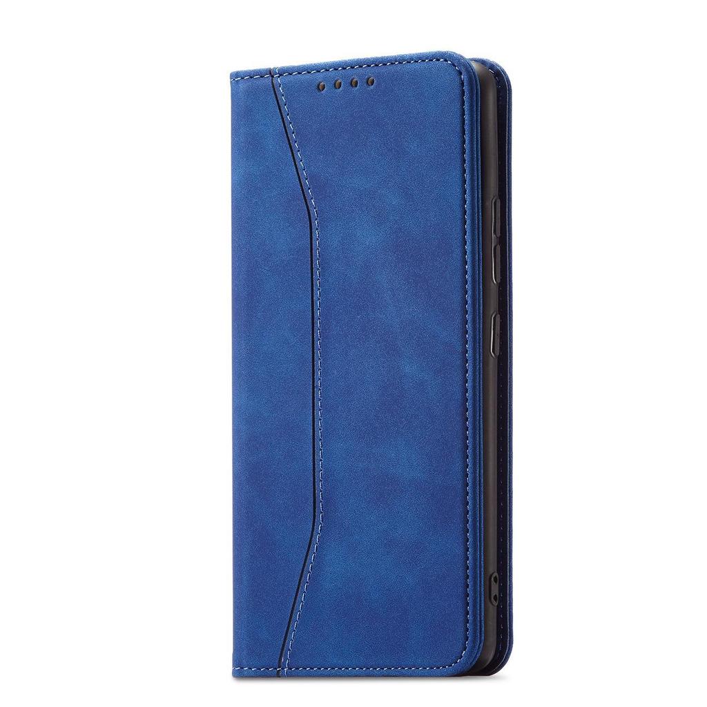 Premium Magnetic Wallet Case for Samsung Galaxy S23 Ultra - Blue Stand Flip Cover