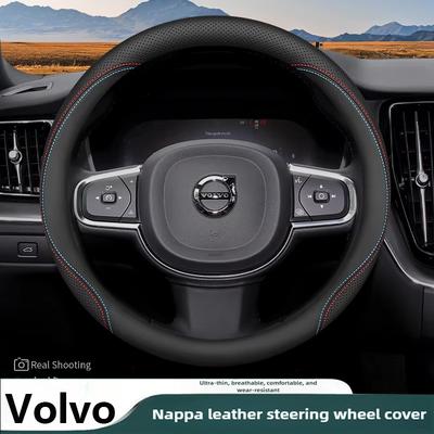 Кожаный чехол на руль автомобиля для Volvo Xc60 Xc40 Xc90 V60 S60 2015 2016 2017 2018    2024 2025 2026 Аксессуары